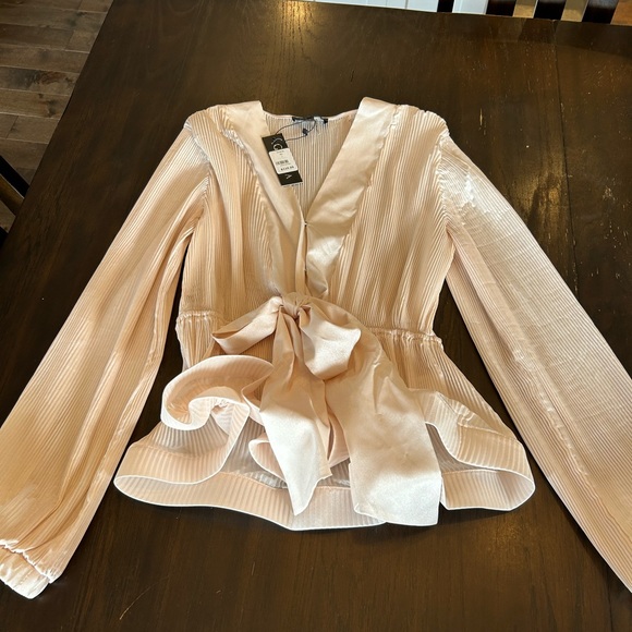 Gracia balloon sleeve blouse cream/blush size L new with tags - Picture 5 of 9